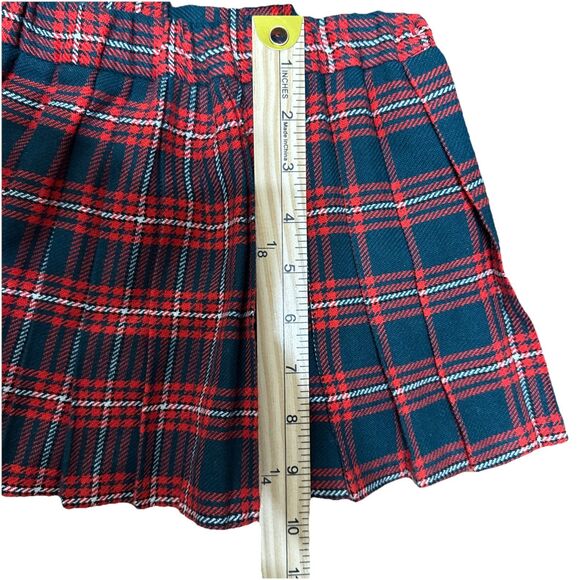 Y2K‎ Mothercare Girl’s Red Tartan Plaid Jumper Wool Skirt 92/104cm 2T Made In UK - Picture 5 of 5